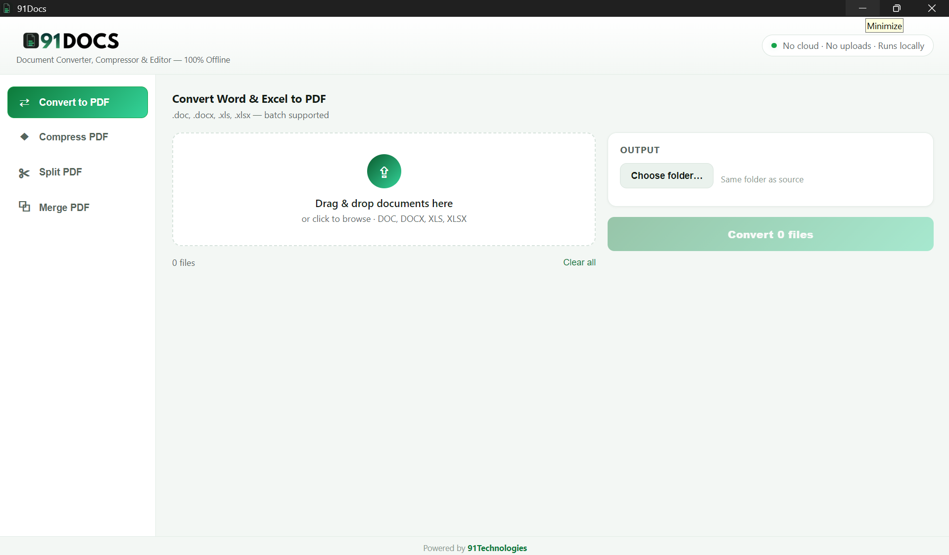 91Docs — Document Converter & PDF Toolkit